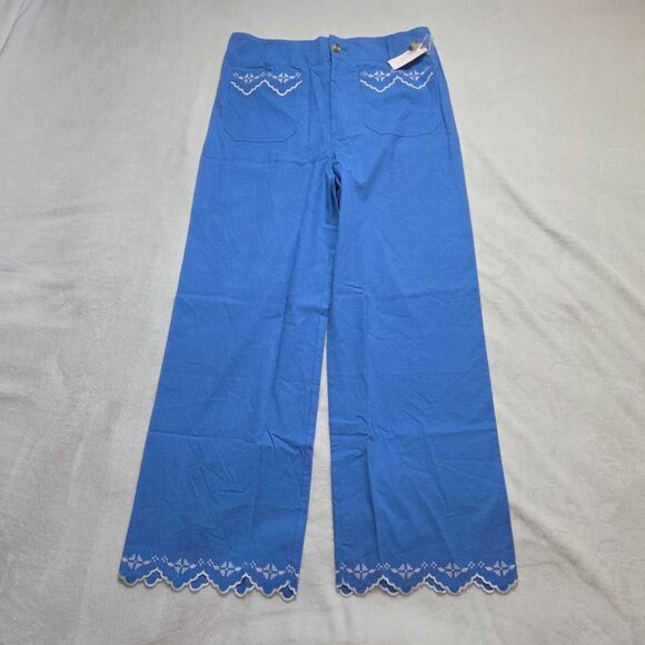 New 31 Maeve x Anthropologie The Colette lace trim full-length wide-leg pants - Picture 3 of 11